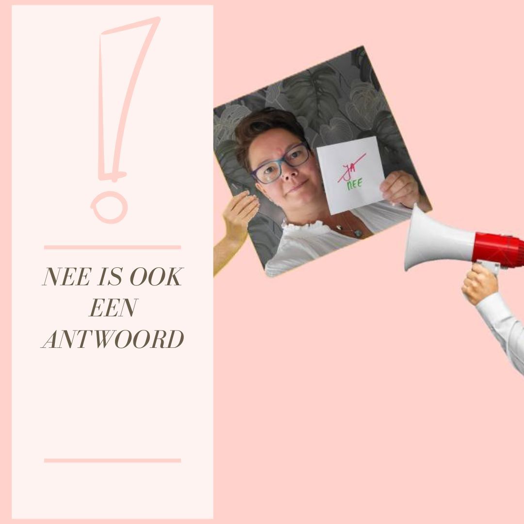 Pink graphic with text 