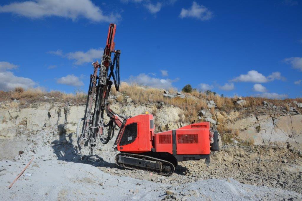 Drilling Machine At Worksite — Quarry Products In Moranbah, QLD