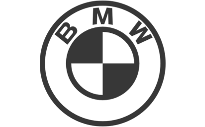 Logotipo da BMW em preto e branco com emblema circular e a inscrição “BMW” acima.