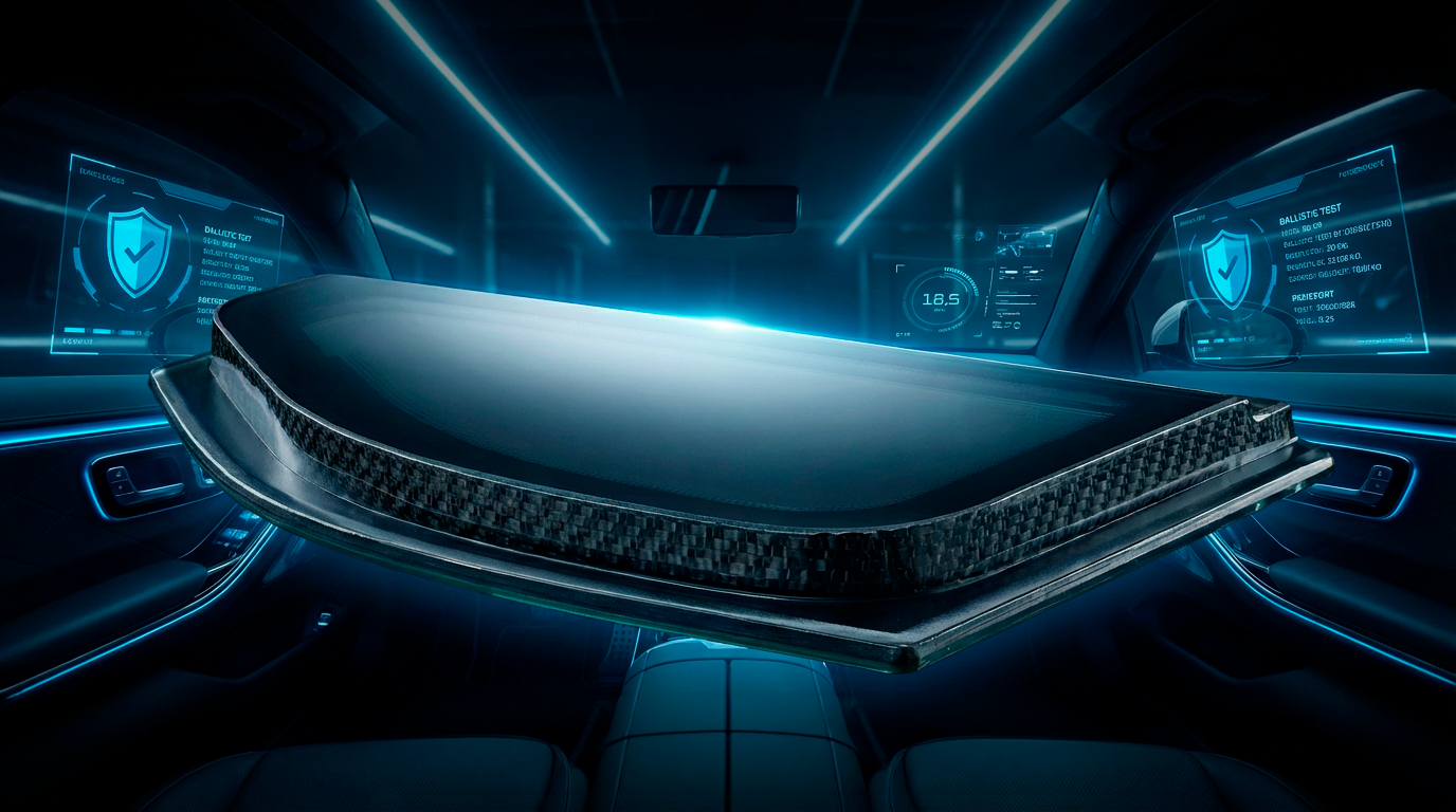 Servidor ou dispositivo futurista com iluminação azul e
painéis HUD brilhantes em uma interface tecnológica escura.