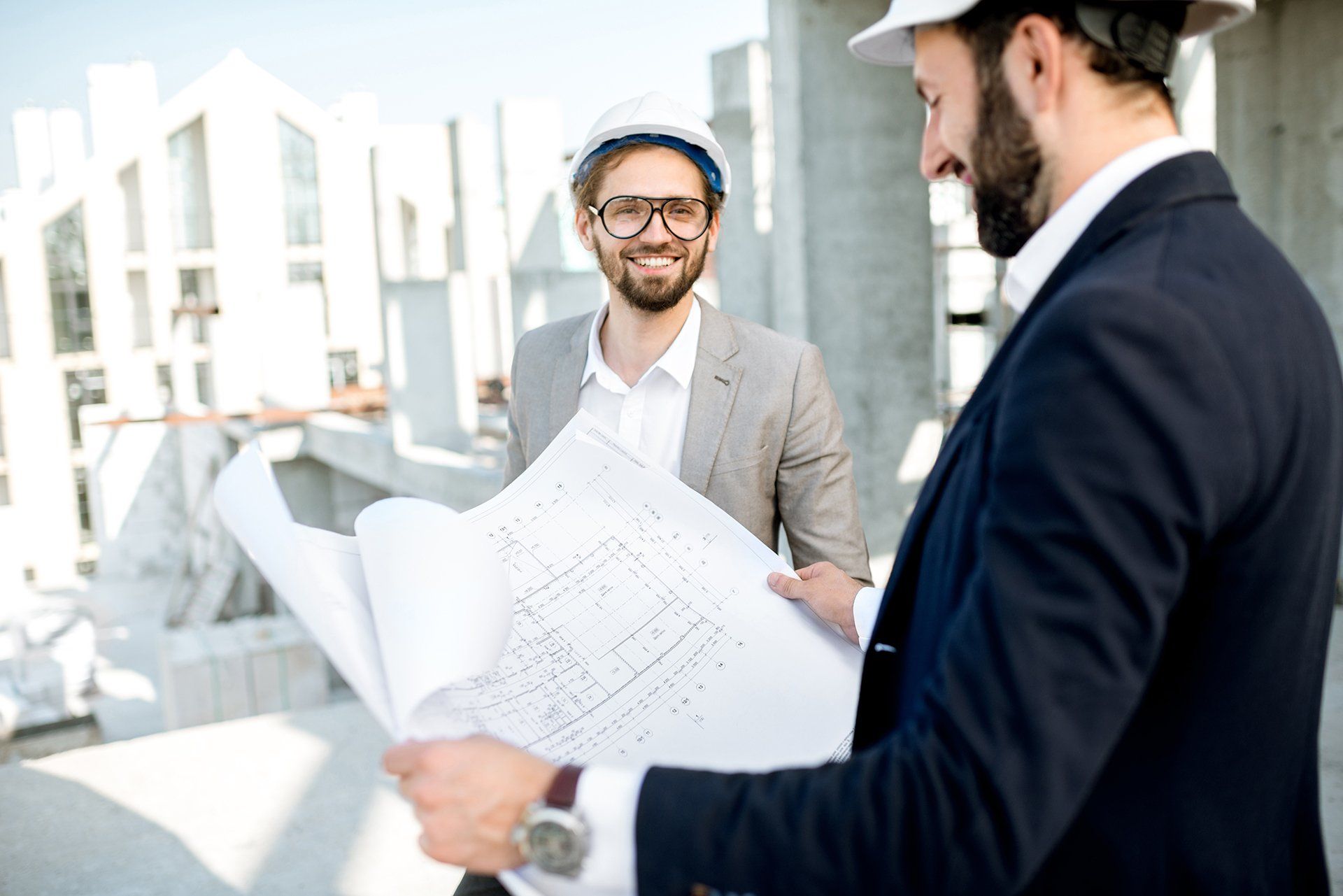two engineers on site