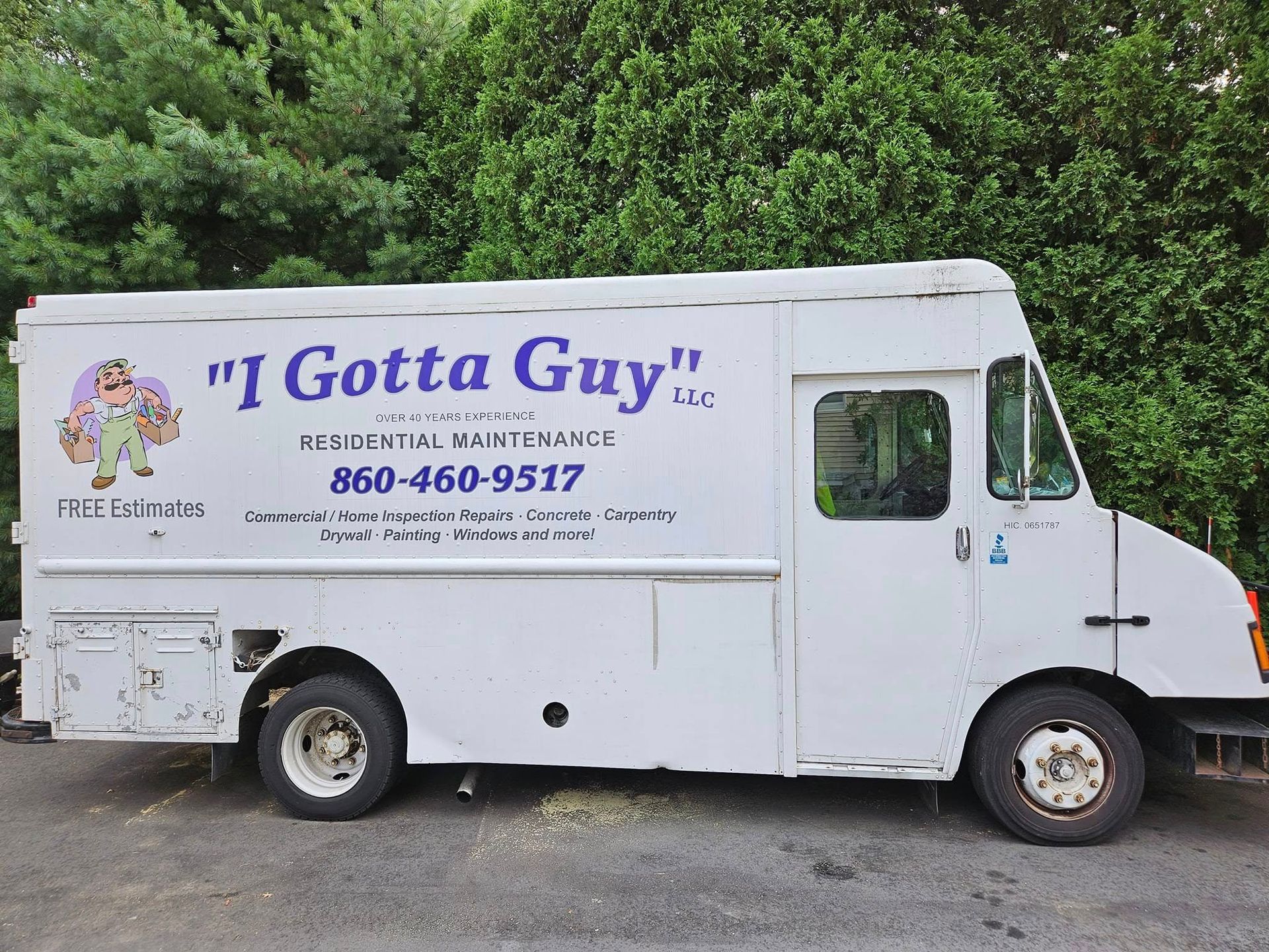 White service truck with 