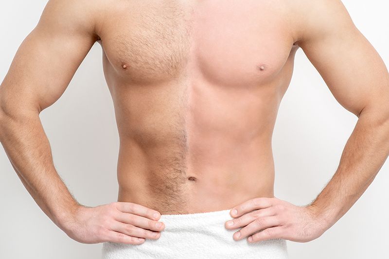 Men Body With Half Hair