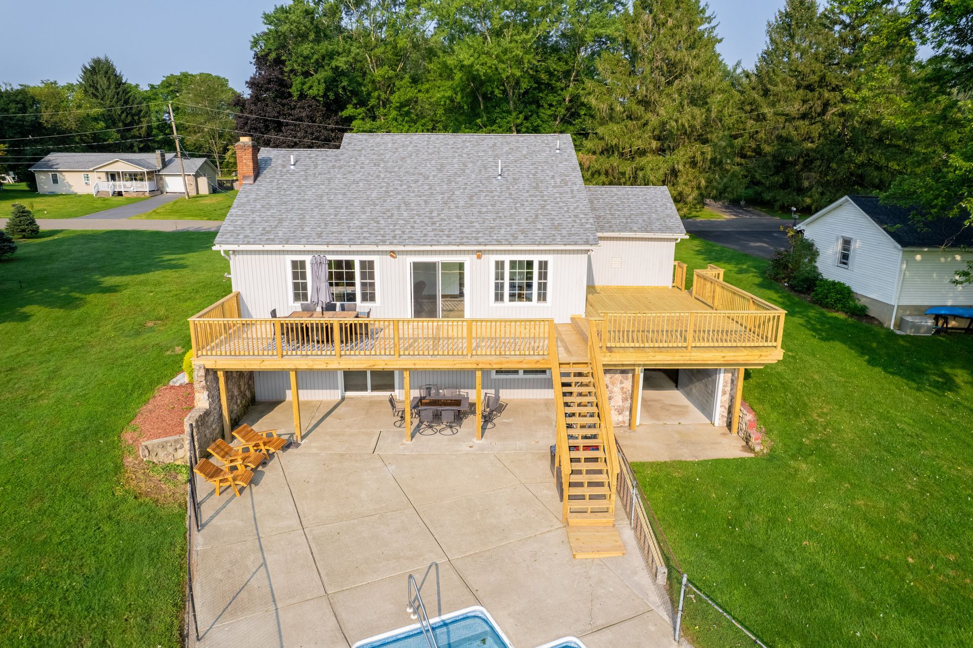 Beautiful deck off the back of a house