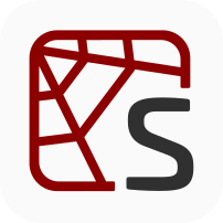 Red geometric design with a dark