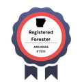 a green and white logo for saf certified forester