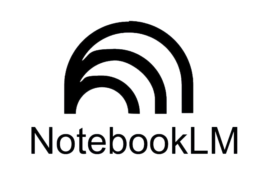 Logo for NotebookLM: Three black arched lines above the words 