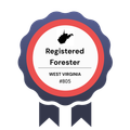 a green and white logo for saf certified forester