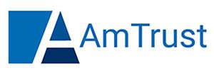 Logo for AmTrust, with a blue