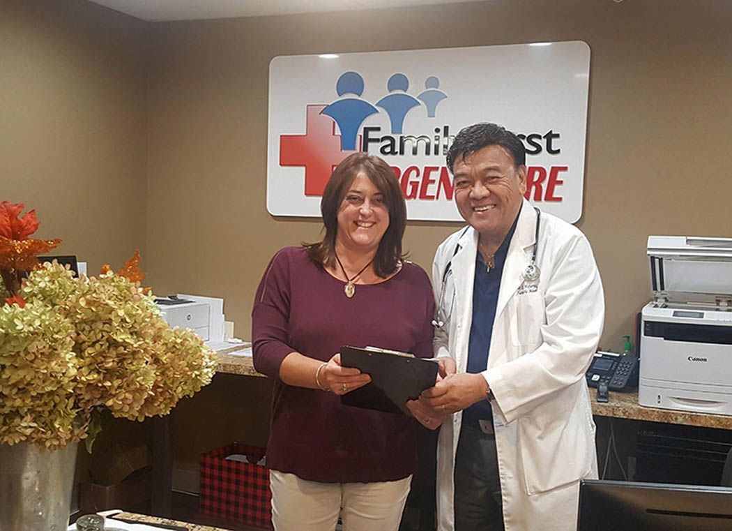 Woman and doctor at 