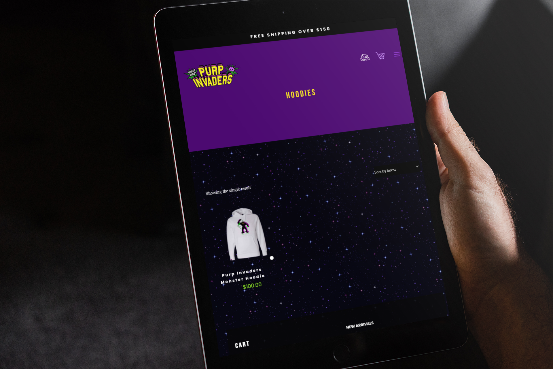 Purp Invaders Resonsive Website Design on Tablet