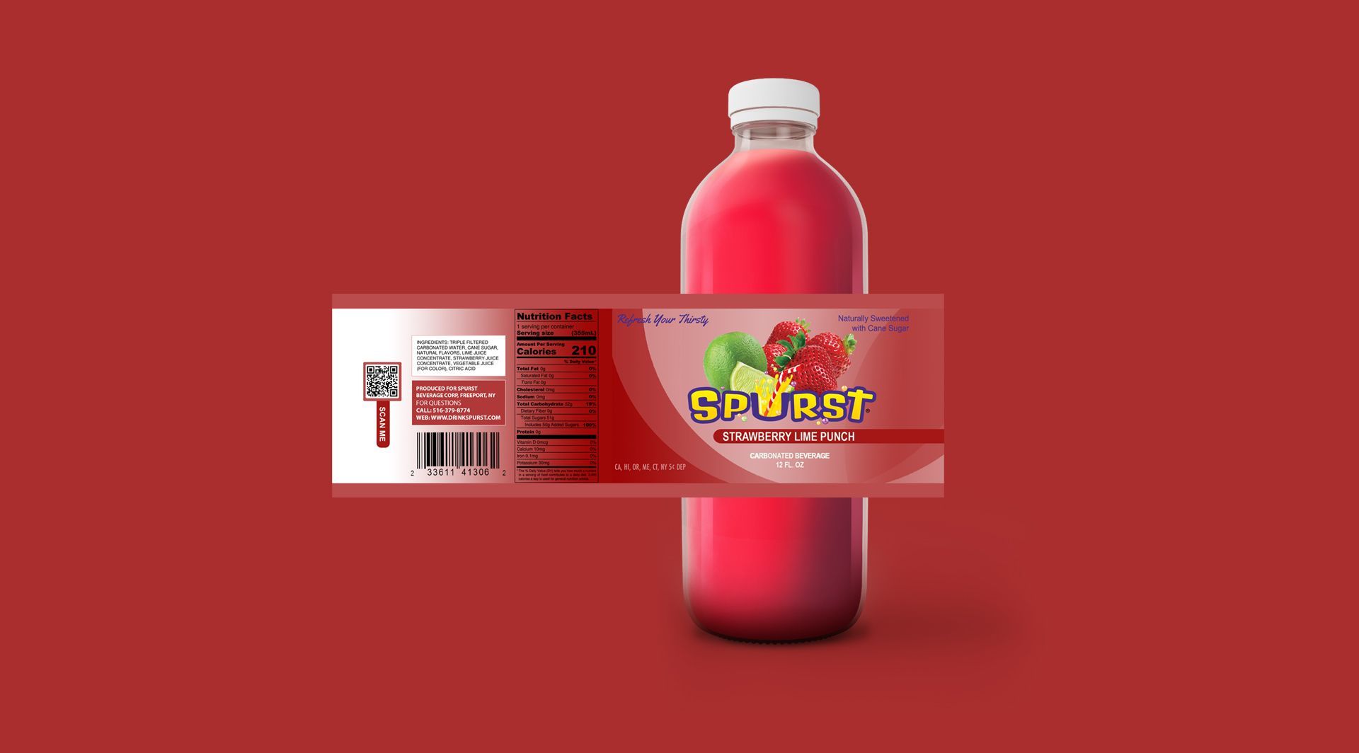 Spurst Soda label design