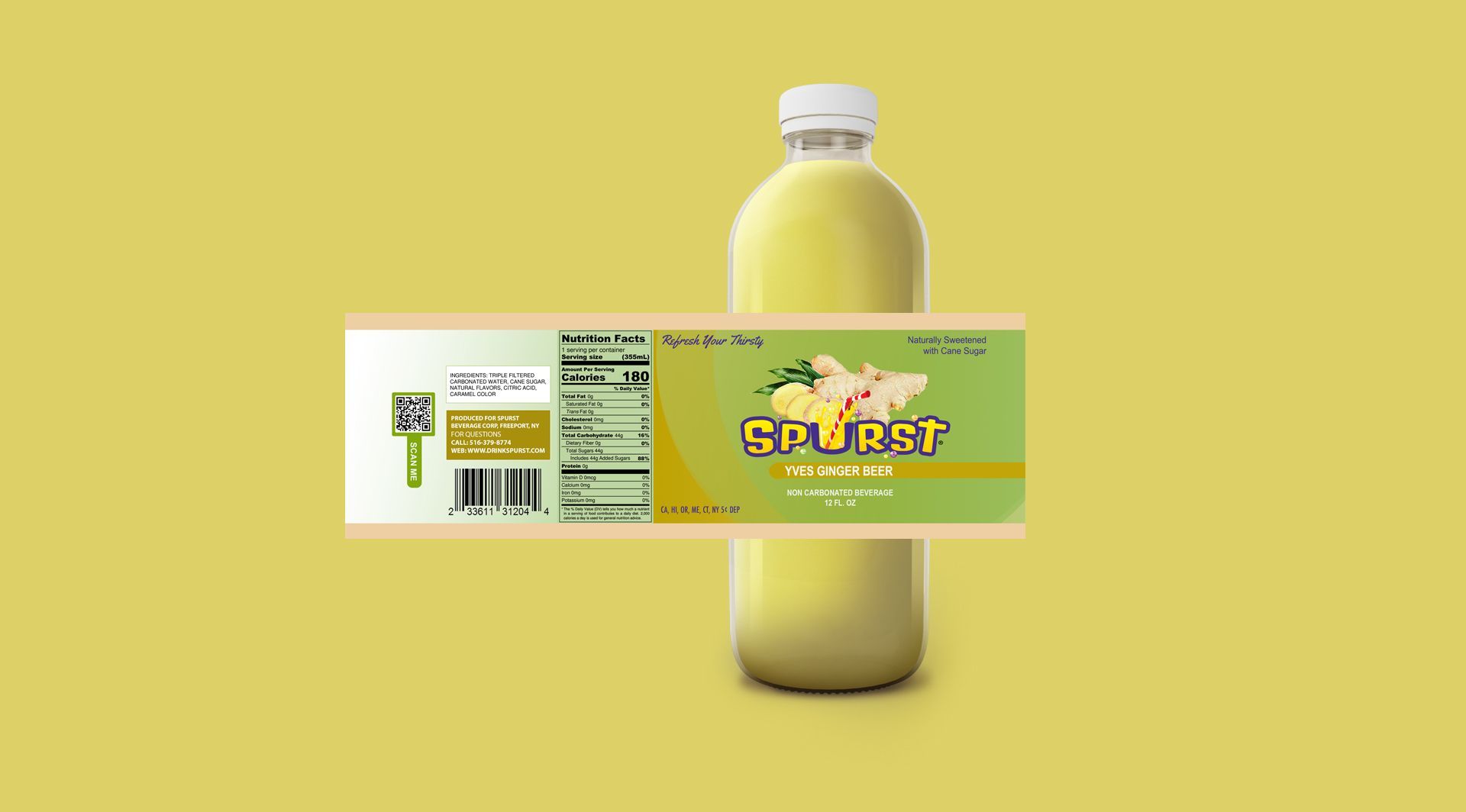 Spurst Soda Label Design