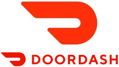 DoorDash logo: red stylized 