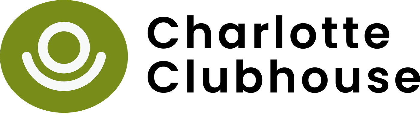 Charlotte Clubhouse logo with green circular icon and black text on white background