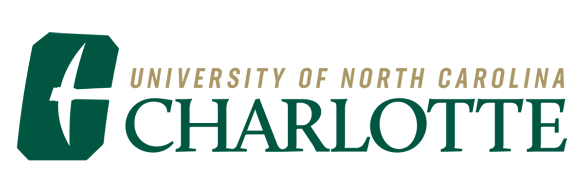 University of North Carolina Charlotte logo in green and gold