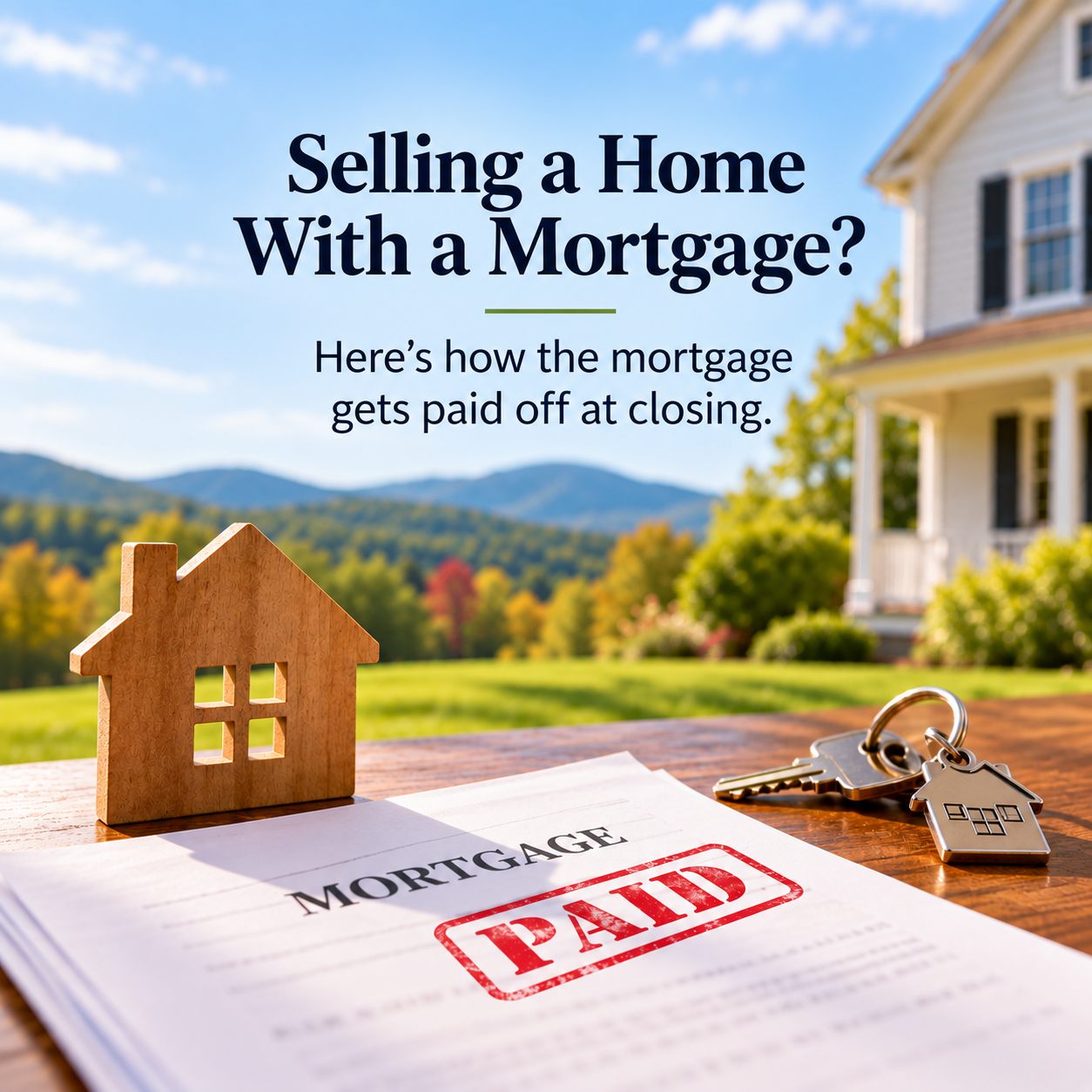 Selling a Vermont home with a mortgage showing mortgage payoff documents.