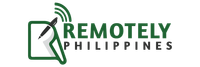A logo for remotely philippines with a pen and a tablet.