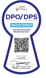 A sticker that says dpo / dps registered on it