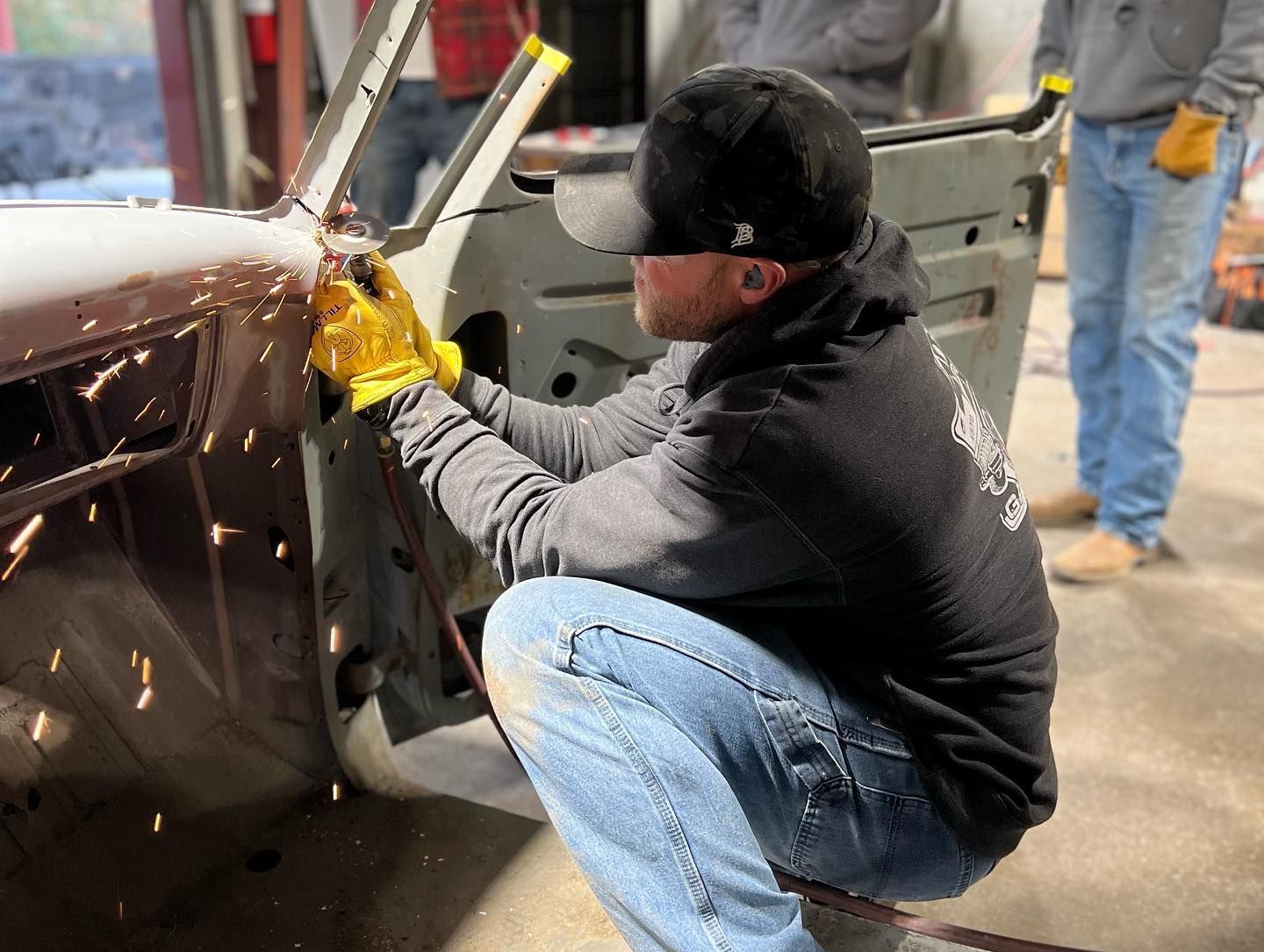 Mechanic Performing Custom Metal Fabrication on a Car | 4D Garage