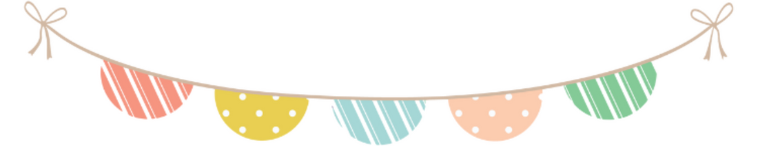 decorative bunting in brand colors