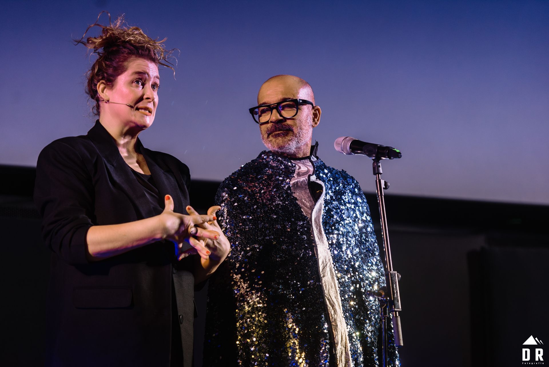 Foto: Alice Mangione con il malcapitato Podista Insonne, Nicola Scarpellini