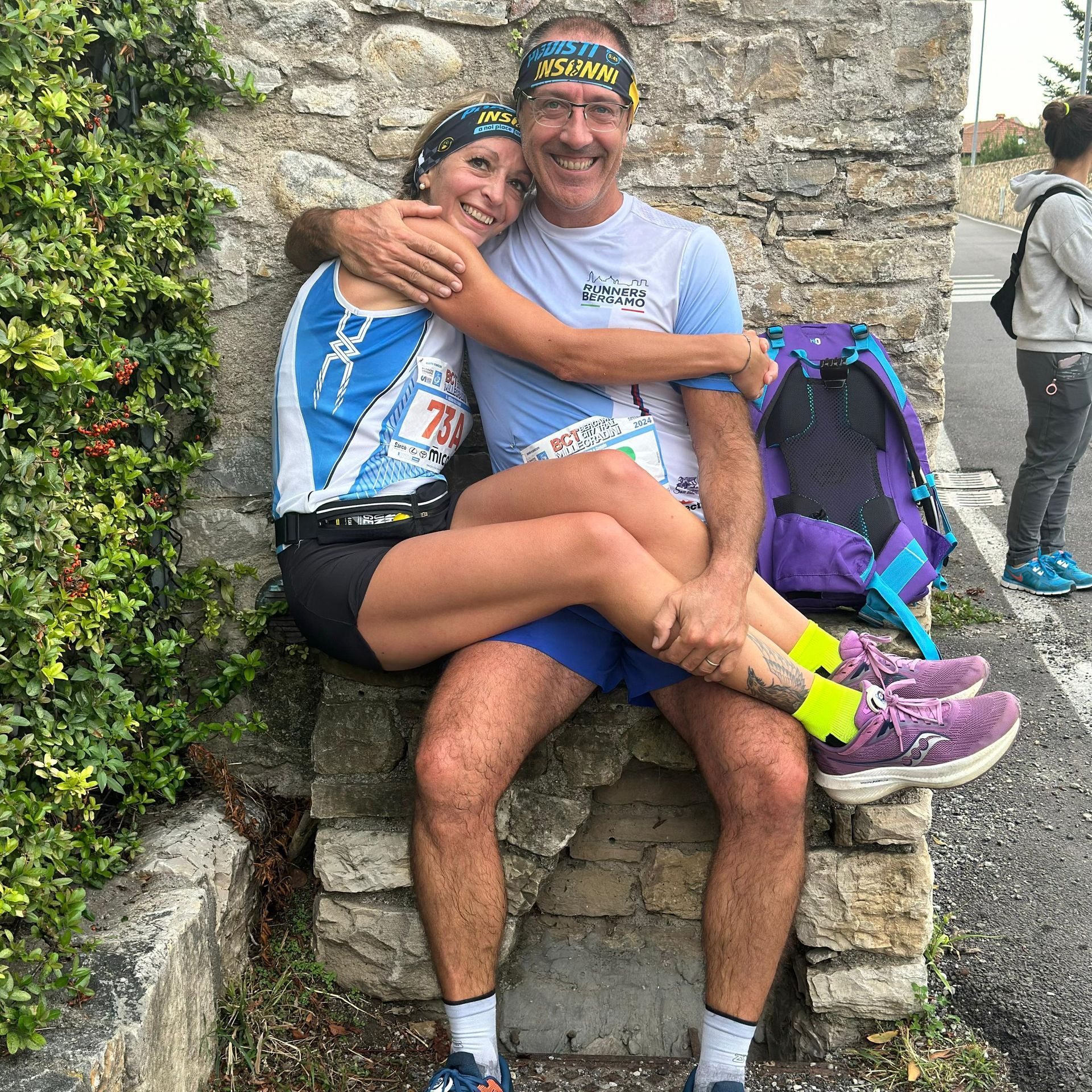 Foto della coppia Titty Giavazzi e Stefano Parimbelli che si riposa