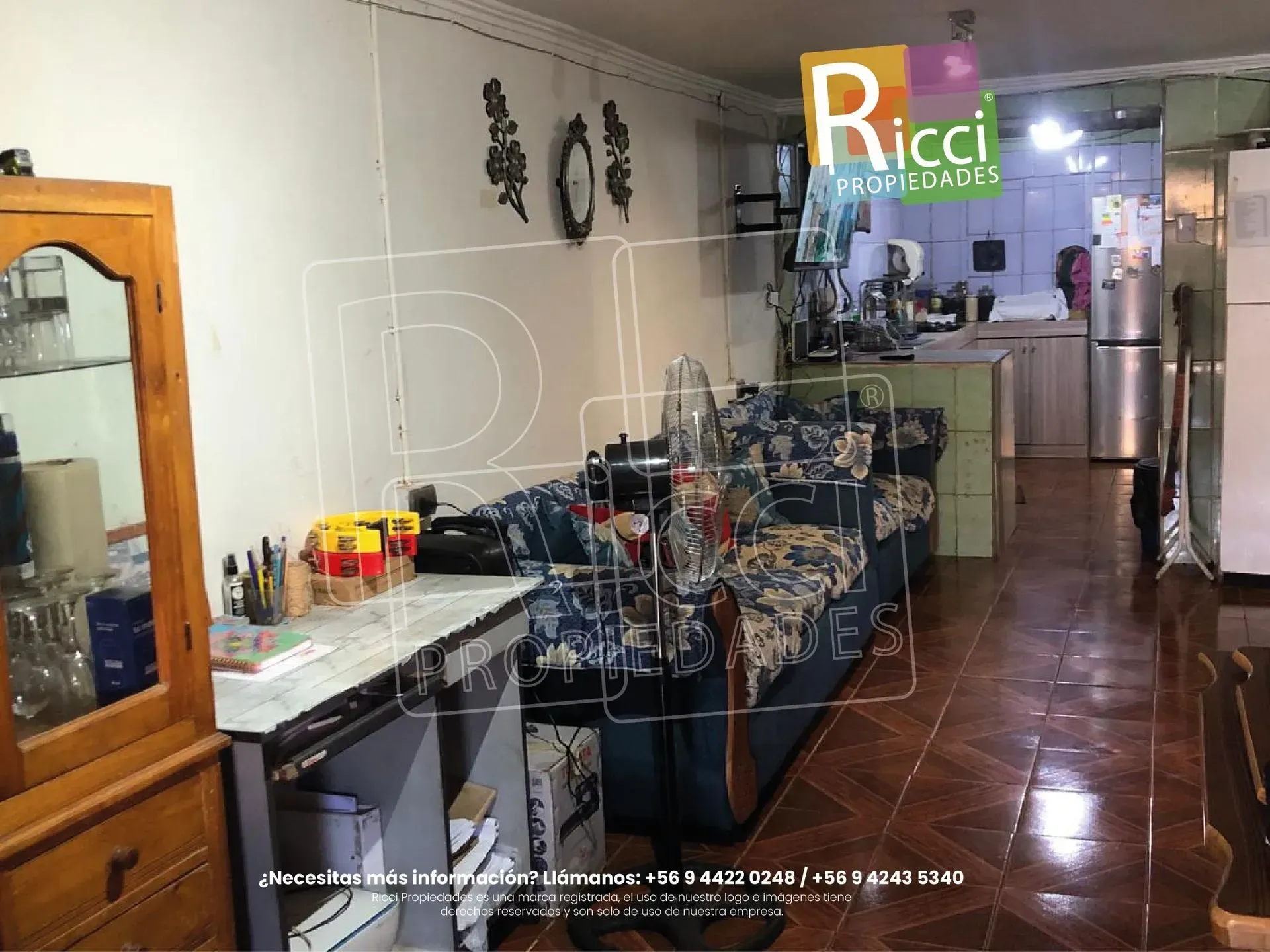 Pequeño local con una reja metálica y fachada de madera bajo un techo de chapa ondulada, con el letrero «Ricci» encima.