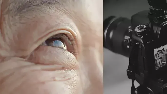 Camera taking picture of eye
