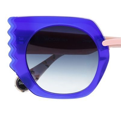 a pair of blue woow
sunglasses