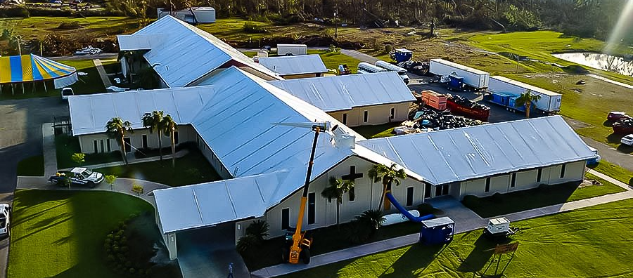 Tarp Wrap shrink wrapped roof