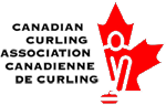 The logo for the canadian curling association is a red maple leaf.