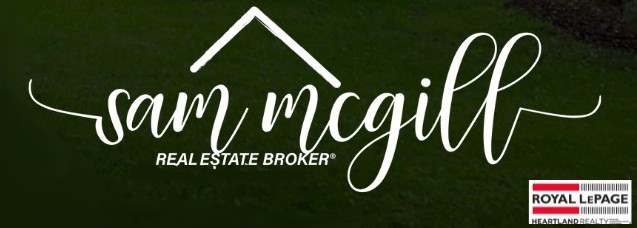 A logo for a real estate broker called sam mcgill