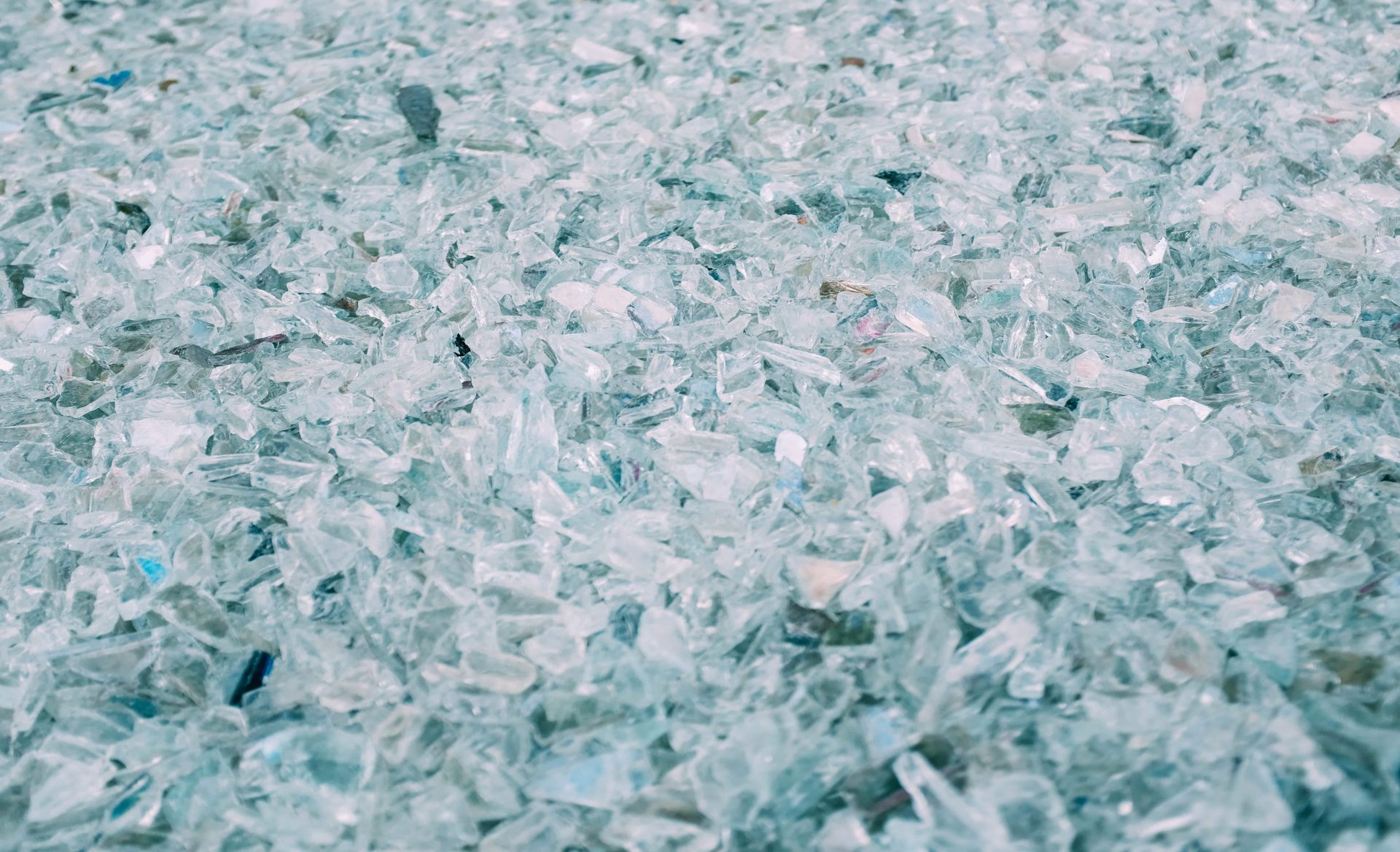 Broken tempered glass. Broken tempered glass.