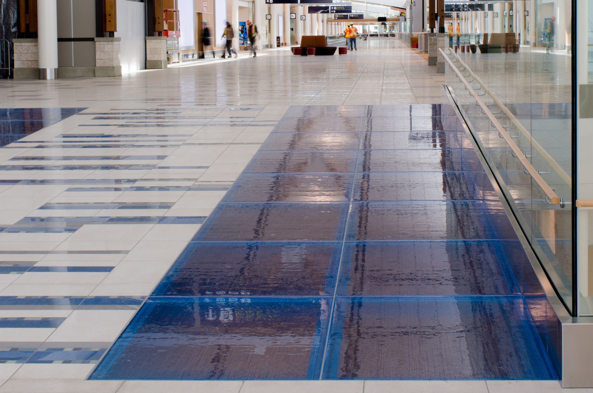 glass flooring Edmonton airport project