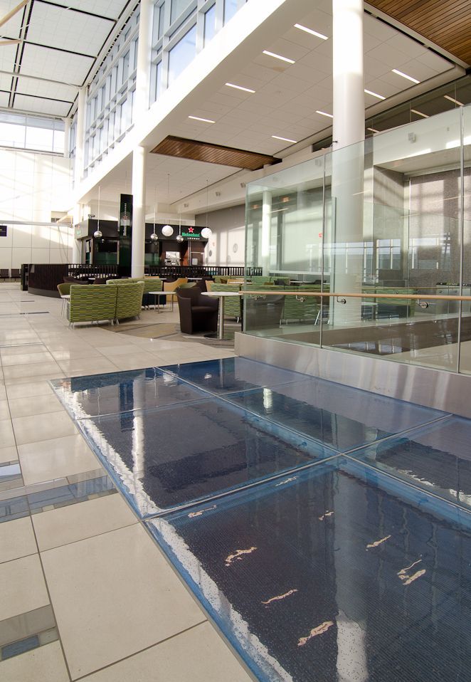 glass flooring Edmonton airport project