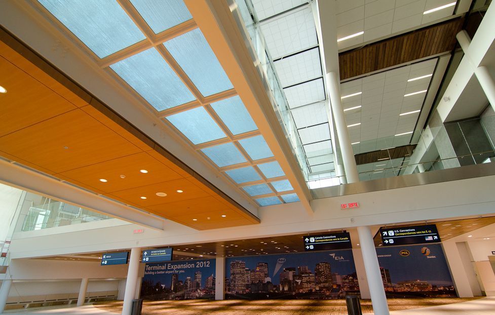 glass flooring Edmonton airport project
