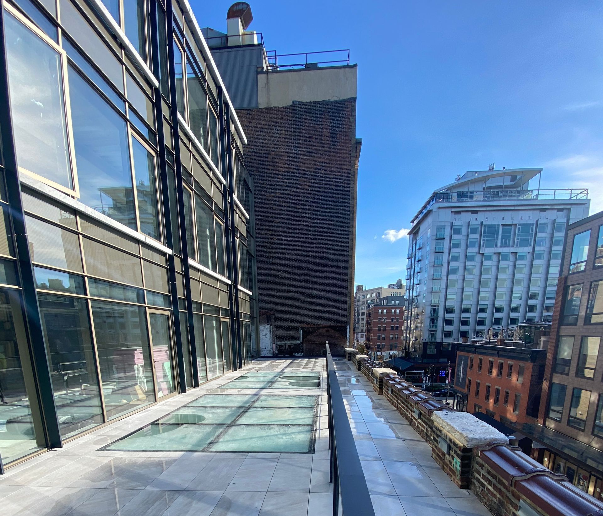 walkable glass skylights in high rise building