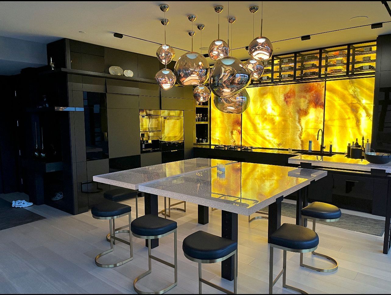 Thick glass counter top kitchen
