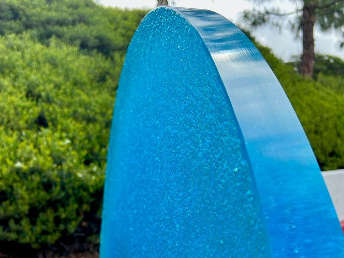 thick blue glass