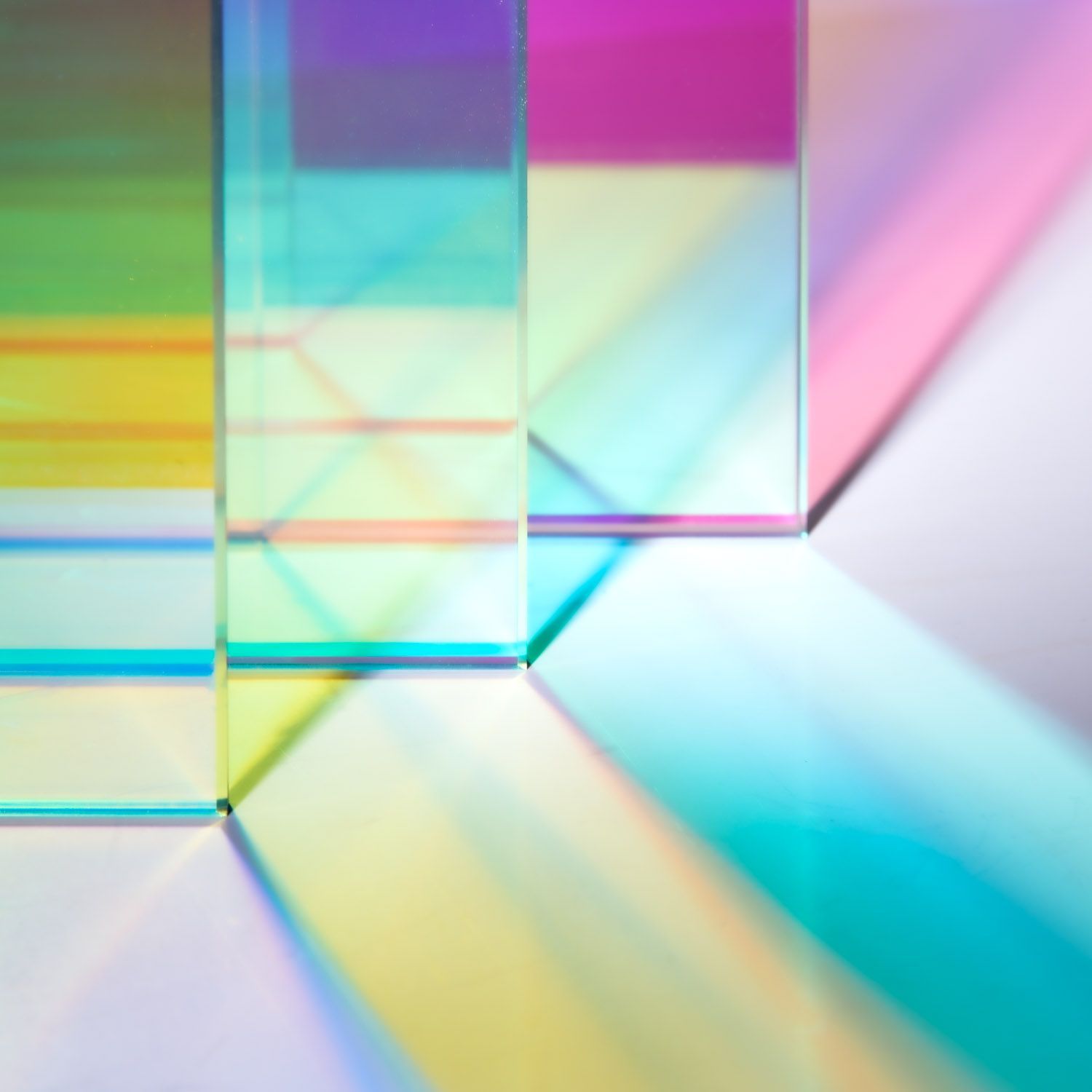 Dichroic glass reflecting numerous colors. Dichroic glass reflecting numerous colors.