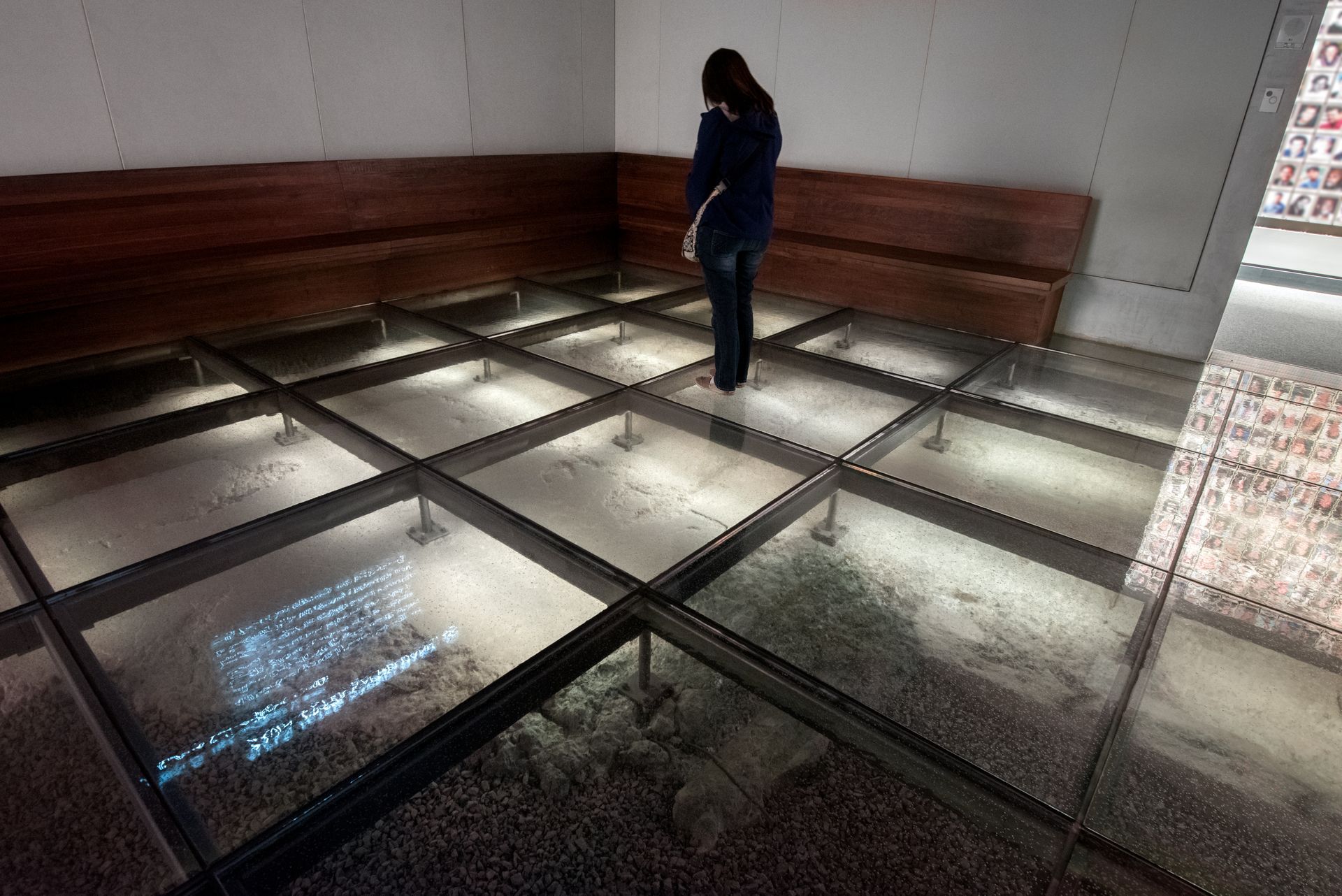 World Trade Center viewing room revealed with glass flooring. World Trade Center viewing room revealed with glass flooring.