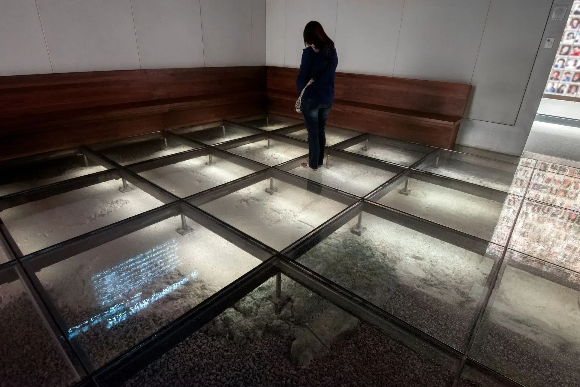 World Trade Center screening room with glass flooring