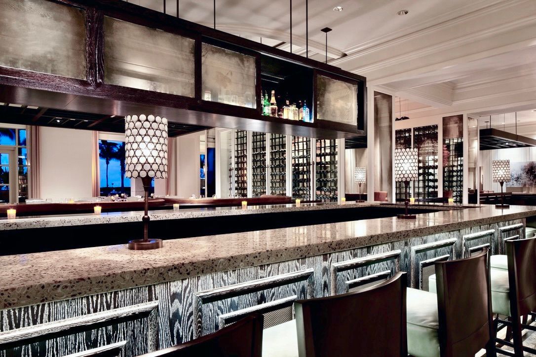 antique mirror bar backsplash