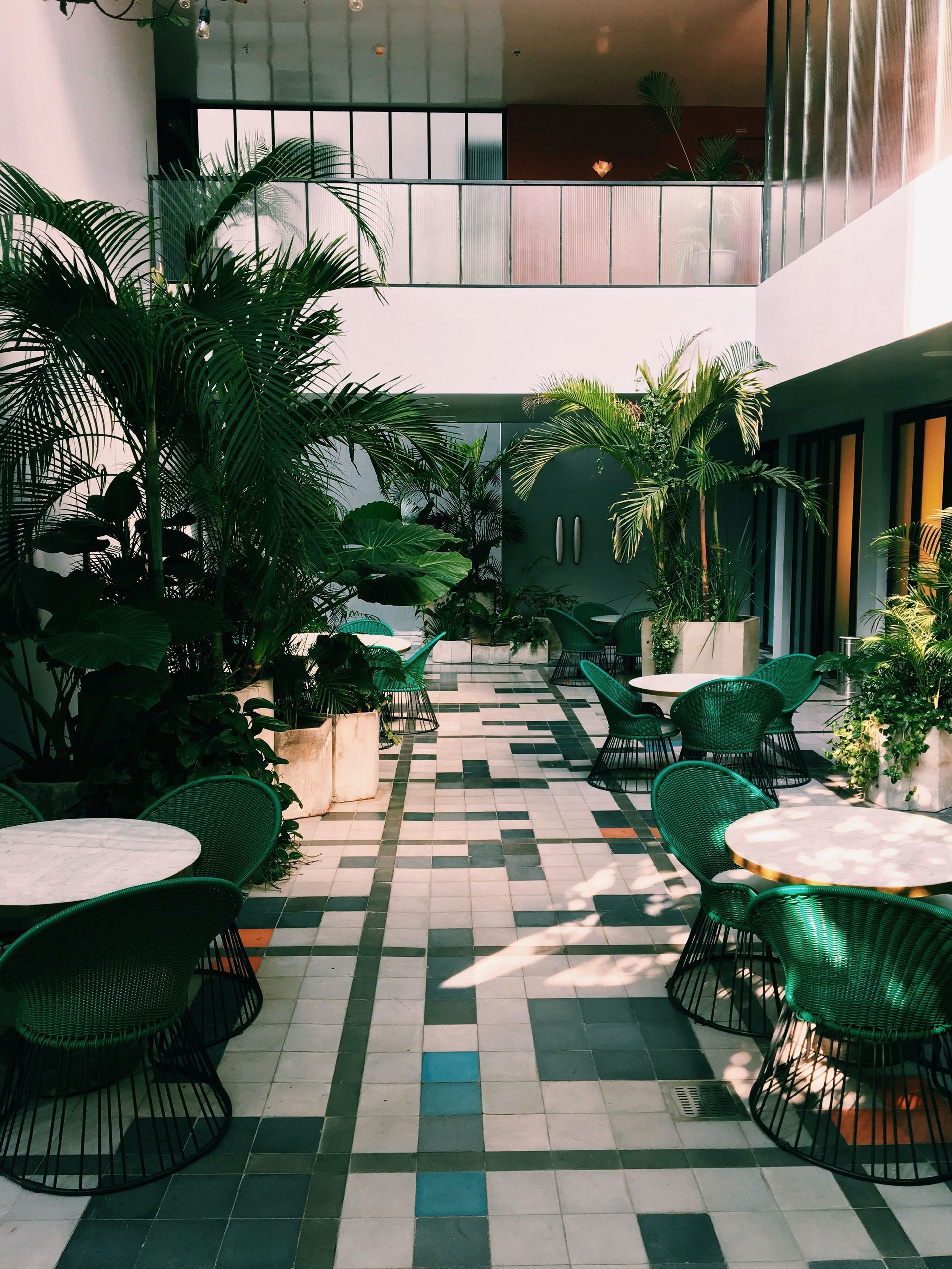 Hotel common area with cast glass Hotel common area with cast glass