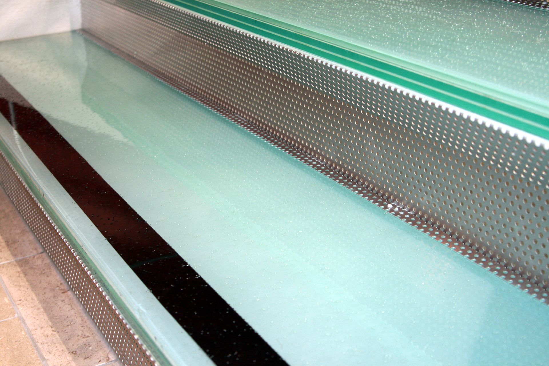 glass treads at an auto dealership