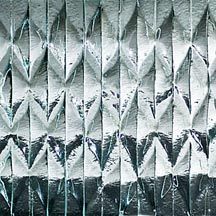 Abstract silver geometric pattern with repeating zigzag folds and mirrored reflections