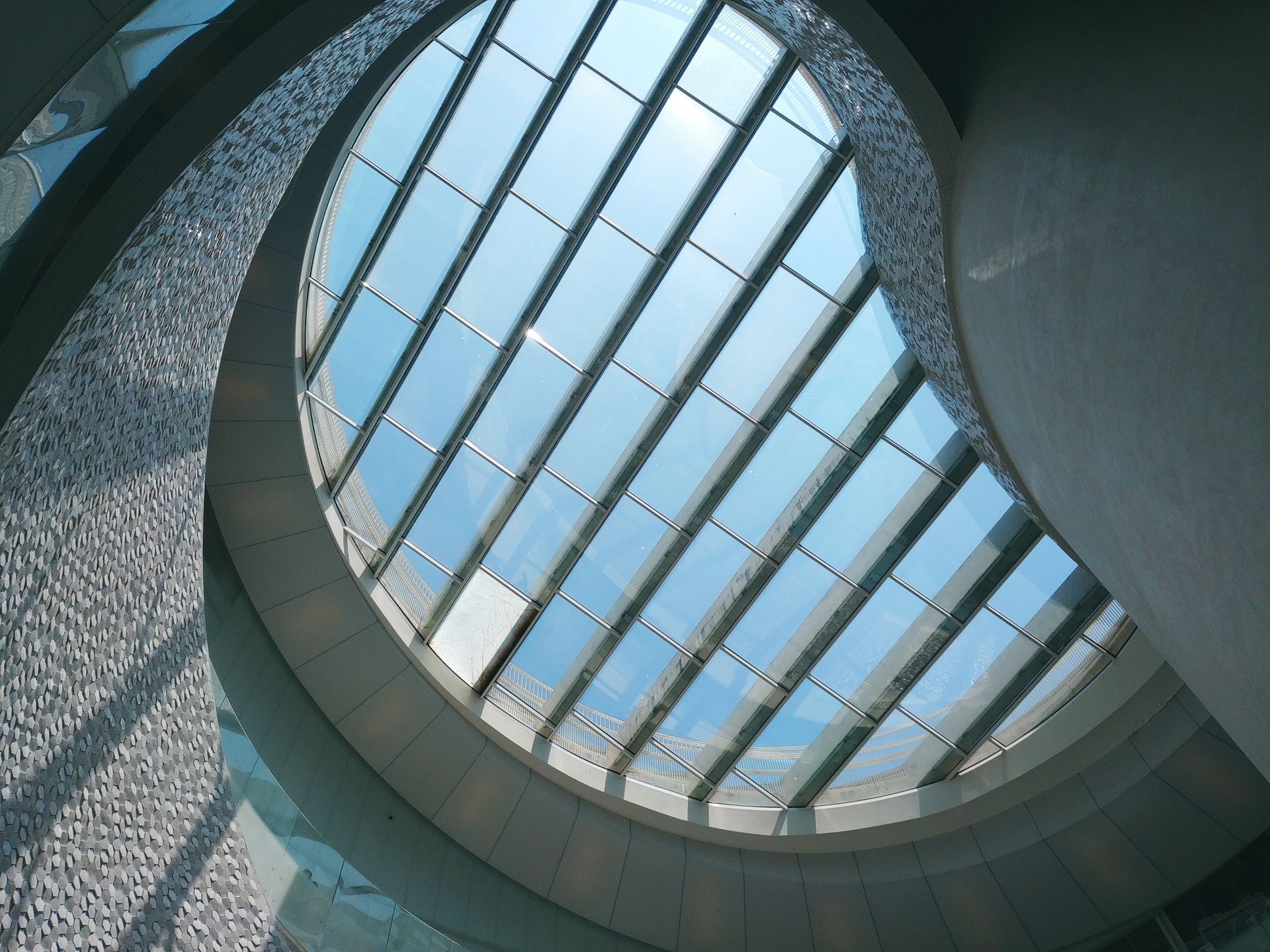 A skylight letting light into a commercial building. A skylight letting light into a commercial building.