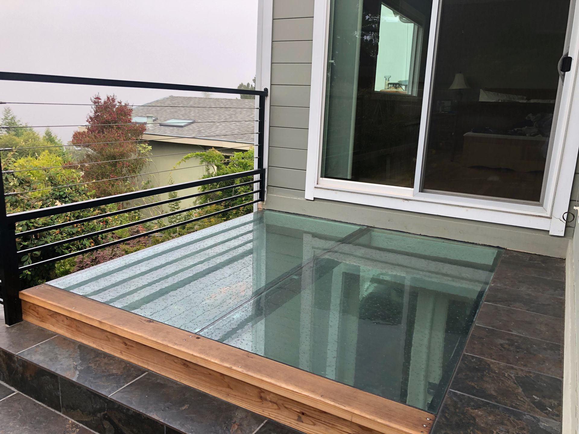 walkable glass skylights in a home