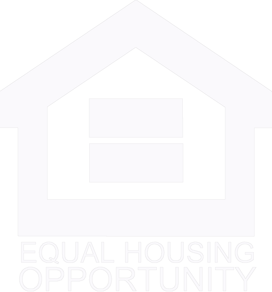 Equal Housing Opportunity logo: an outline of a house with two square windows inside.
